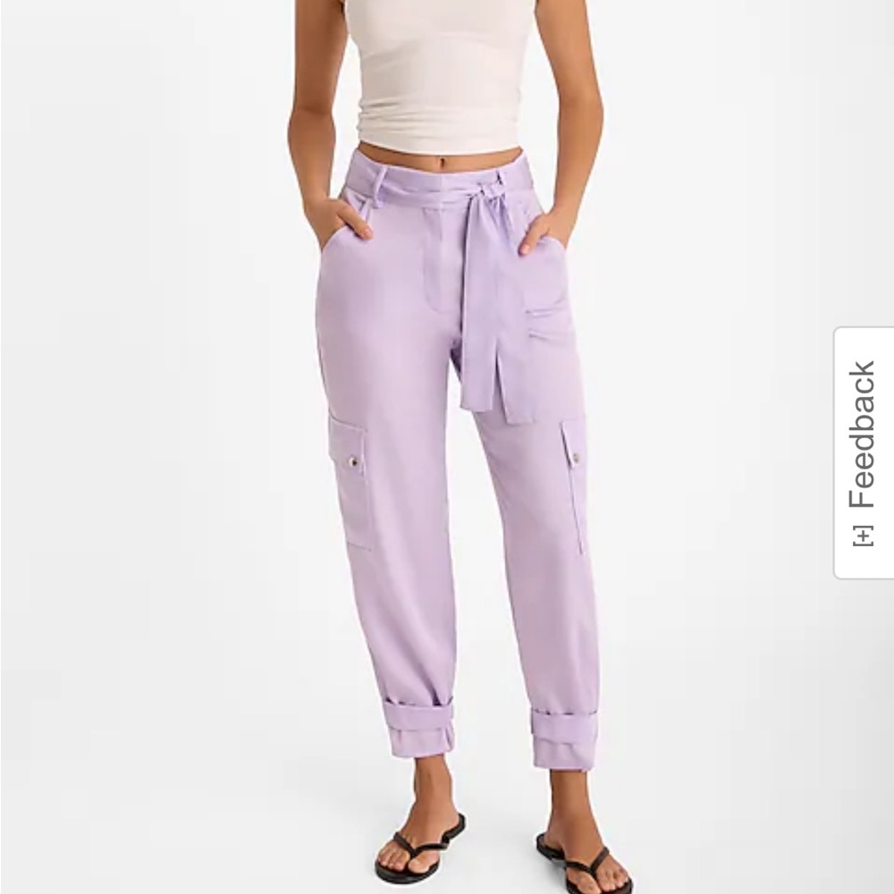 Express Light Purple Women's Ankle Cargo Pants